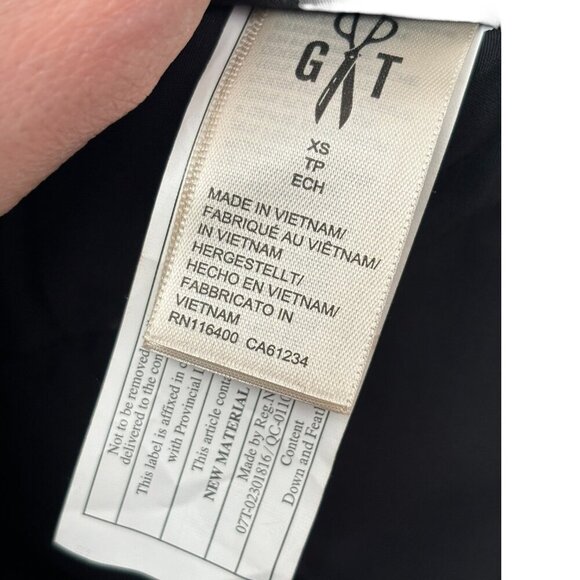 Goodthreads Black Down Filled Full Zip Button Front Hooded Parka Jacket Size XS - Picture 10 of 11